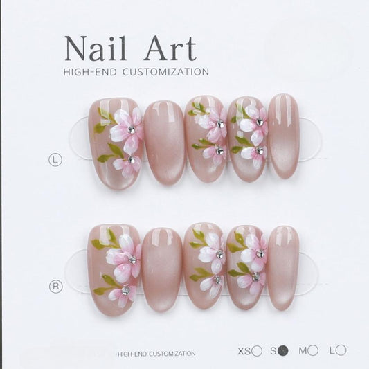 1052- Handmade press on nails fake nails removable Handmade Drawing Nails