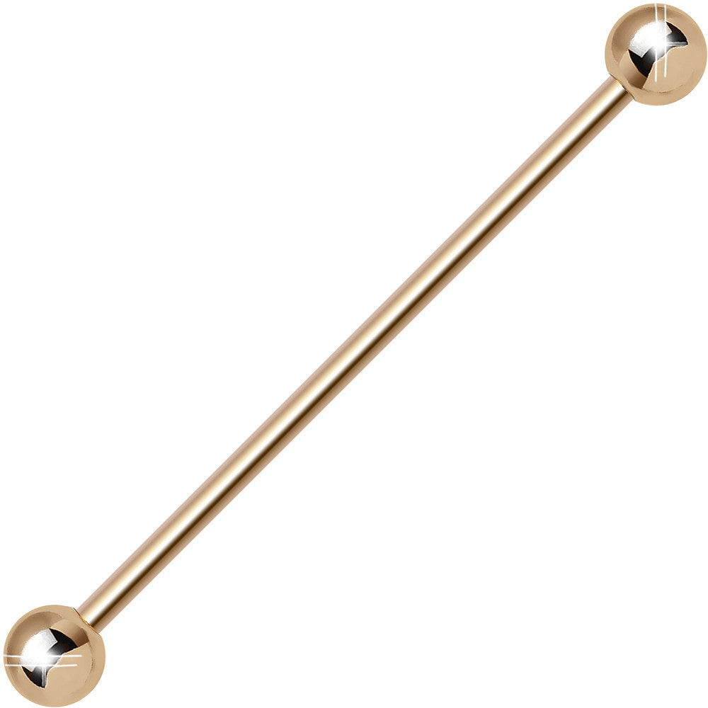 14G 1 1/2 Rose Gold Plated Straight Barbell