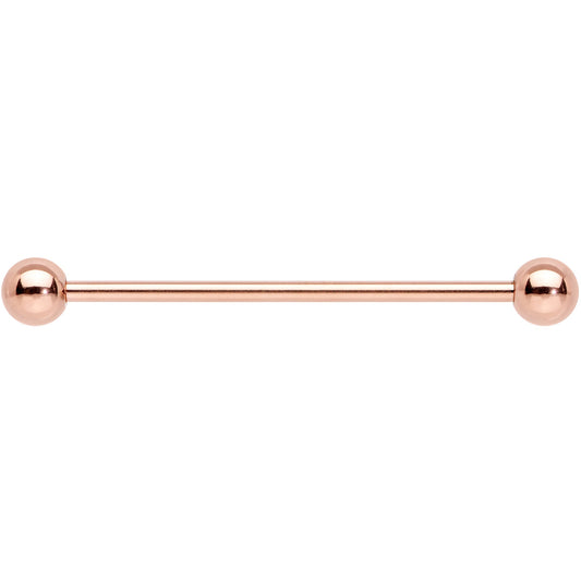 14G 1 1/4 Rose Gold Plated Straight Barbell