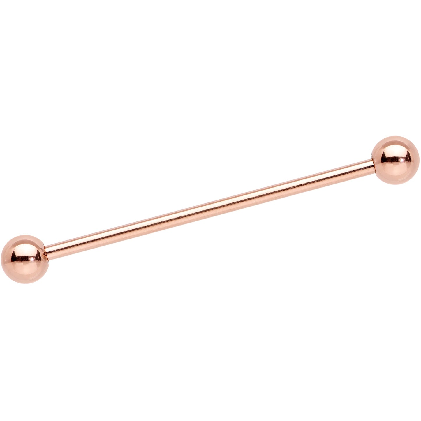 14G 1 3/8 Rose Gold Plated Straight Barbell