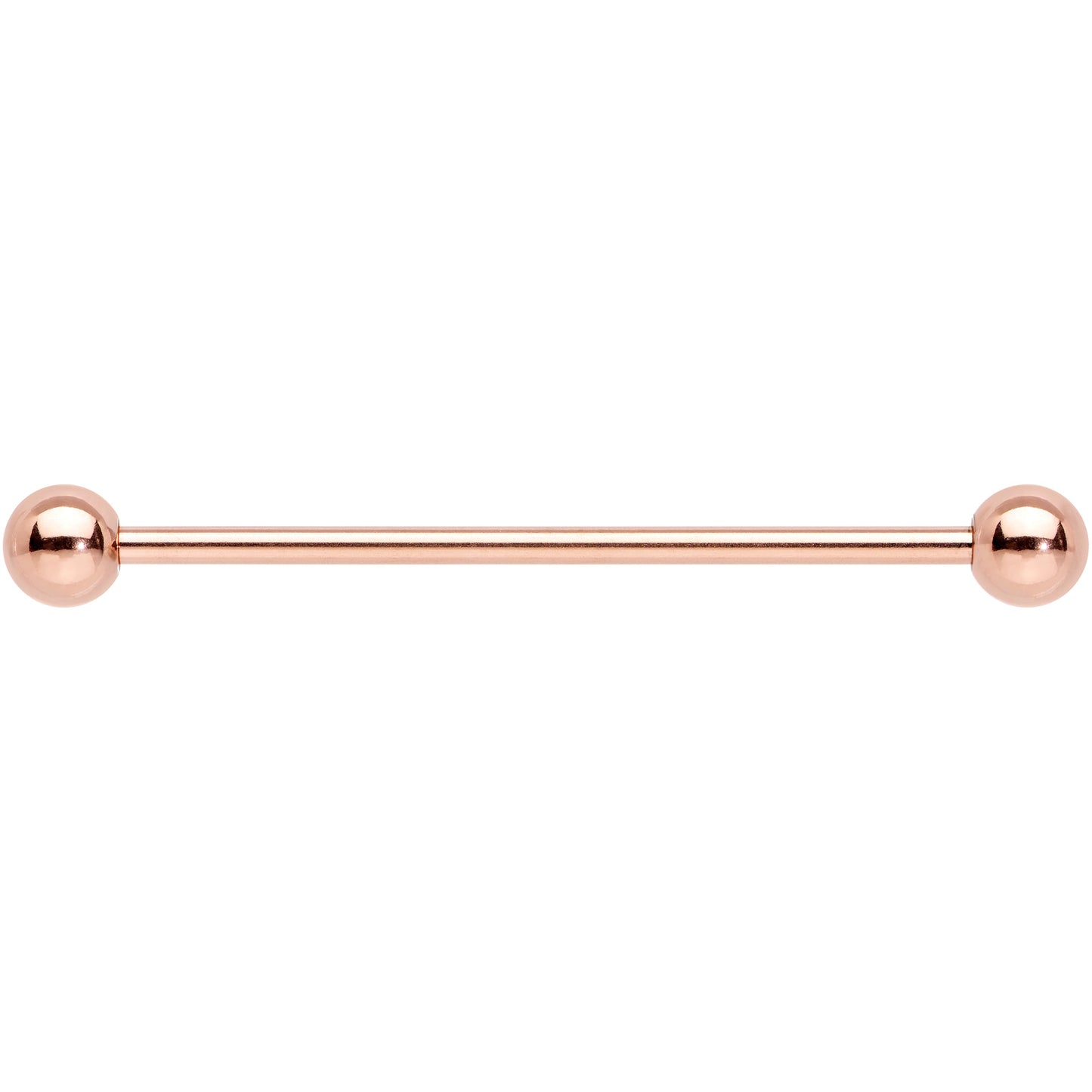 14G 1 3/8 Rose Gold Plated Straight Barbell
