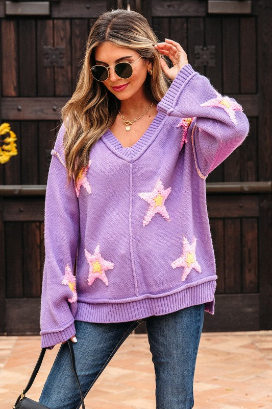 Aubrey Brushed Star Oversize Sweater