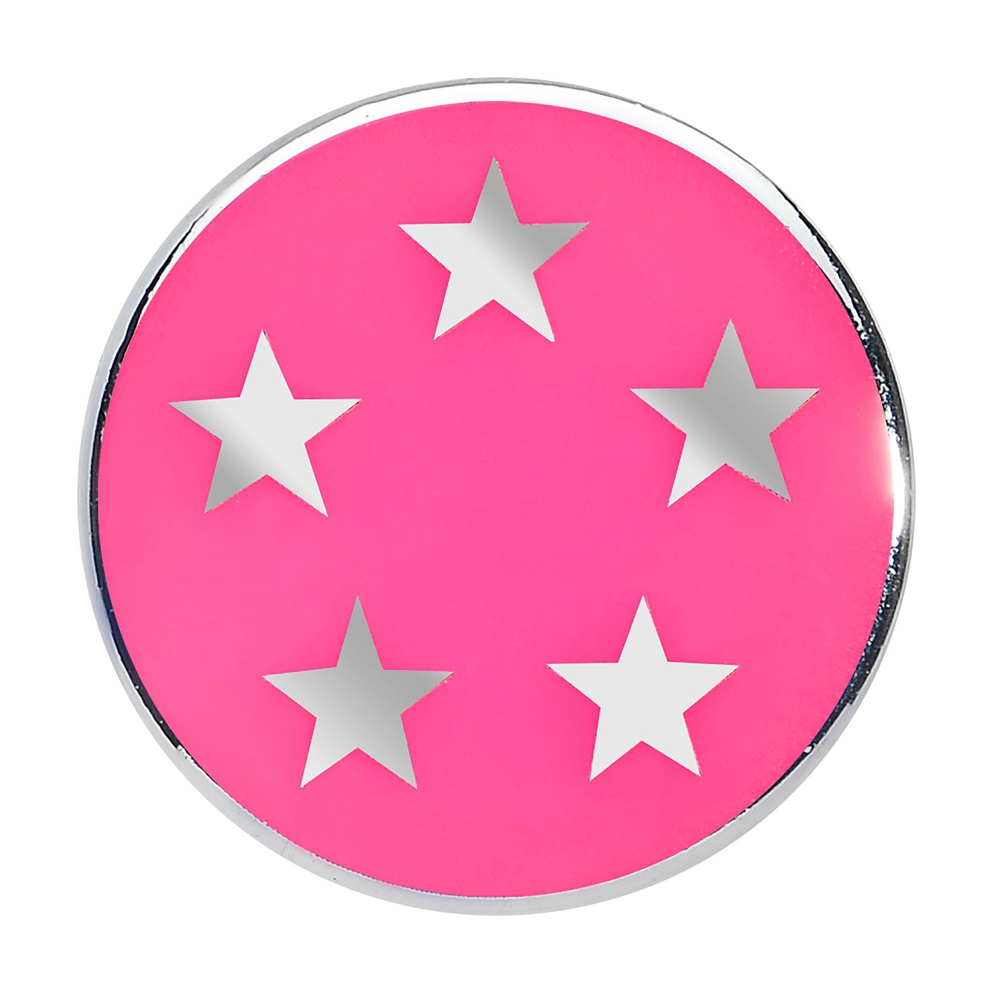 00G Silver Acrylic Hot Pink Five Star Saddle Plug