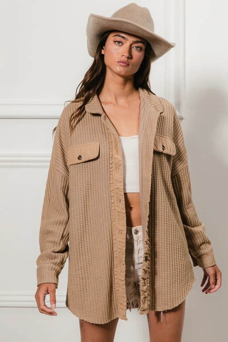 BiBi Heavy Waffle Oversized Shacket