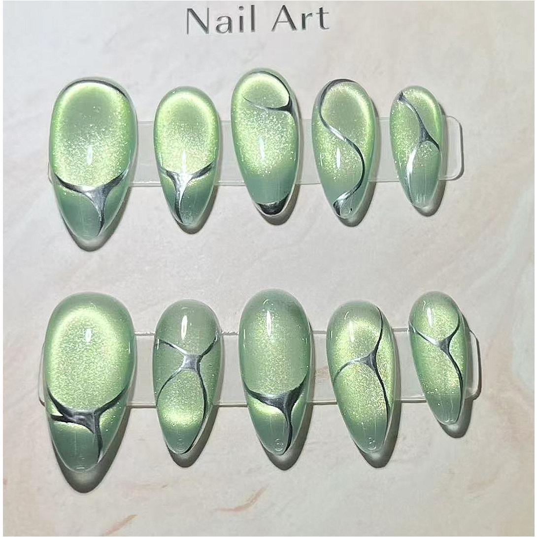 1075 Handmade Nail Wear Nail Art Reusable Press on Nails False Nails