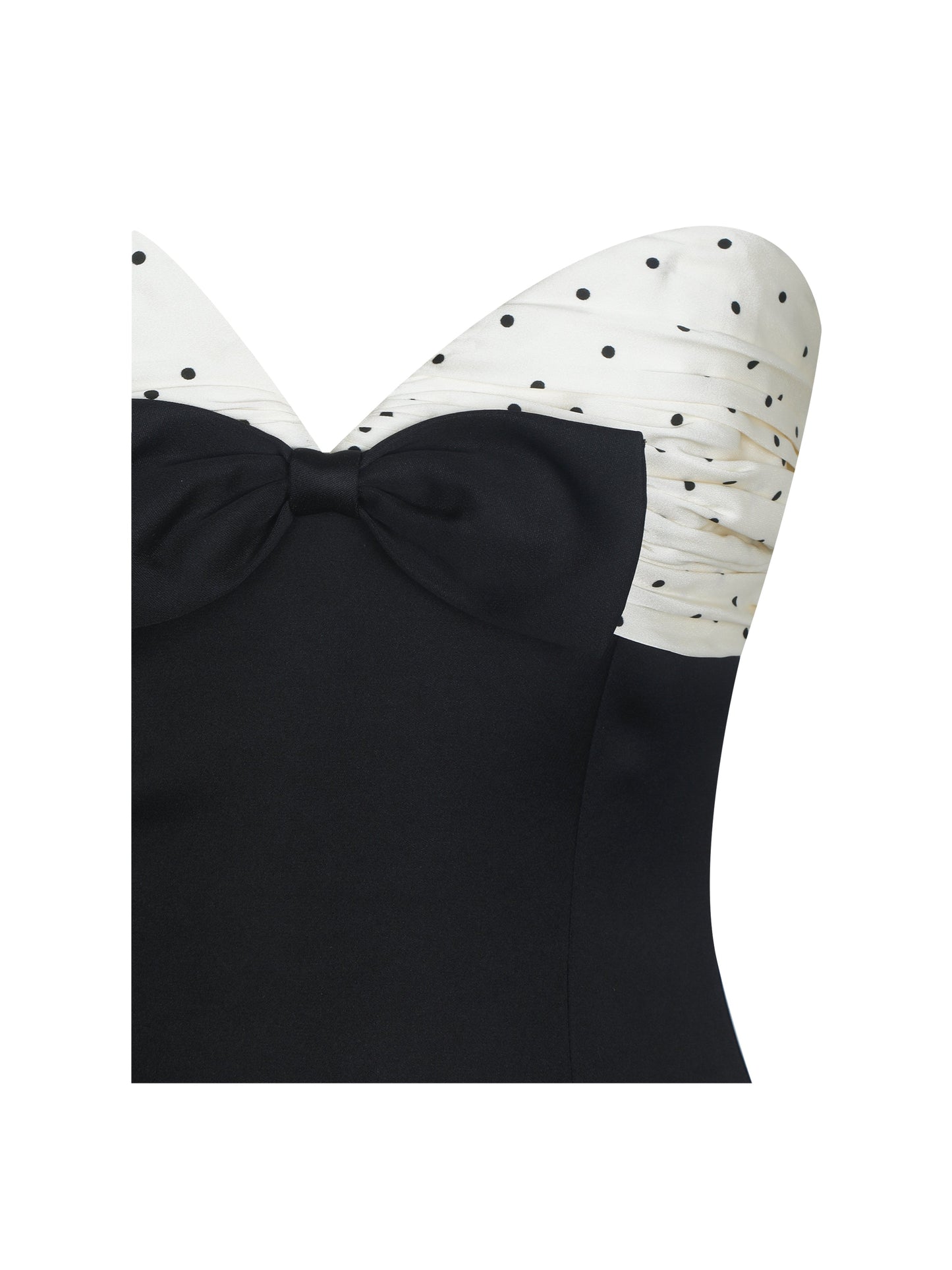 Florrie Black and White Polka Dot Sweetheart Mini Dress