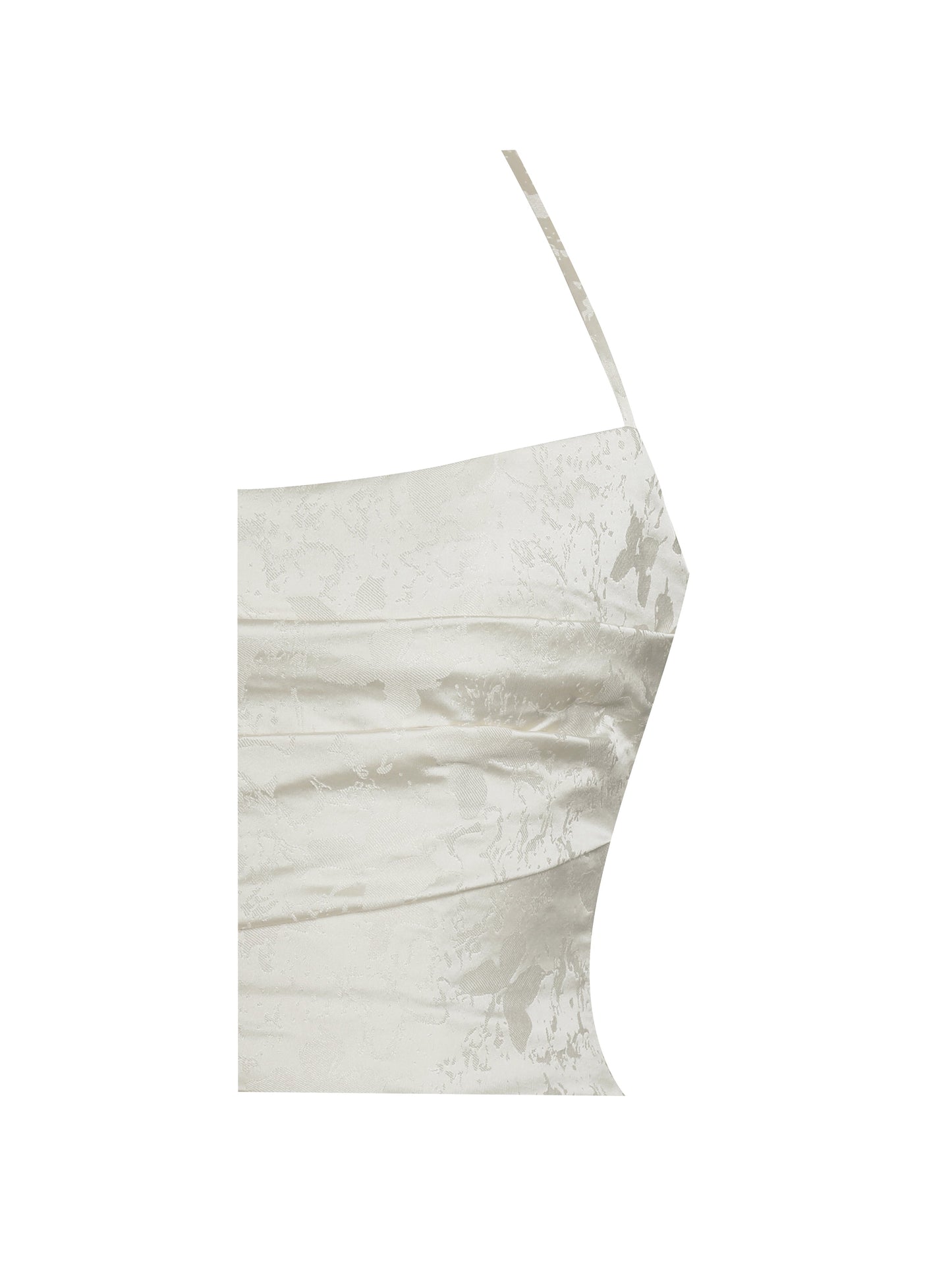 Raegan Pearl White Jacquard Ruched Maxi Dress