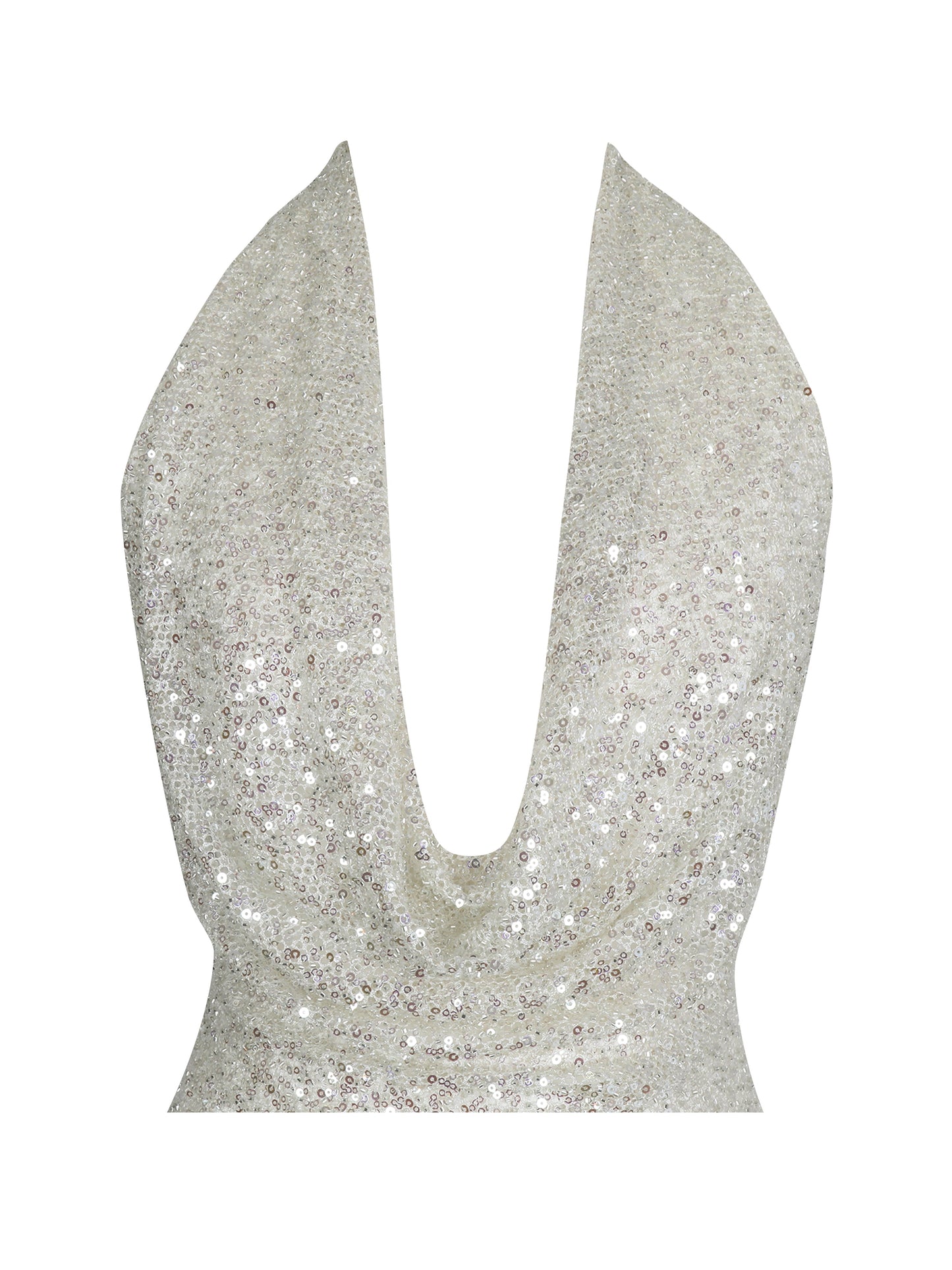 Niamh Golden Beaded Cowl Halter Backless Maxi Dress