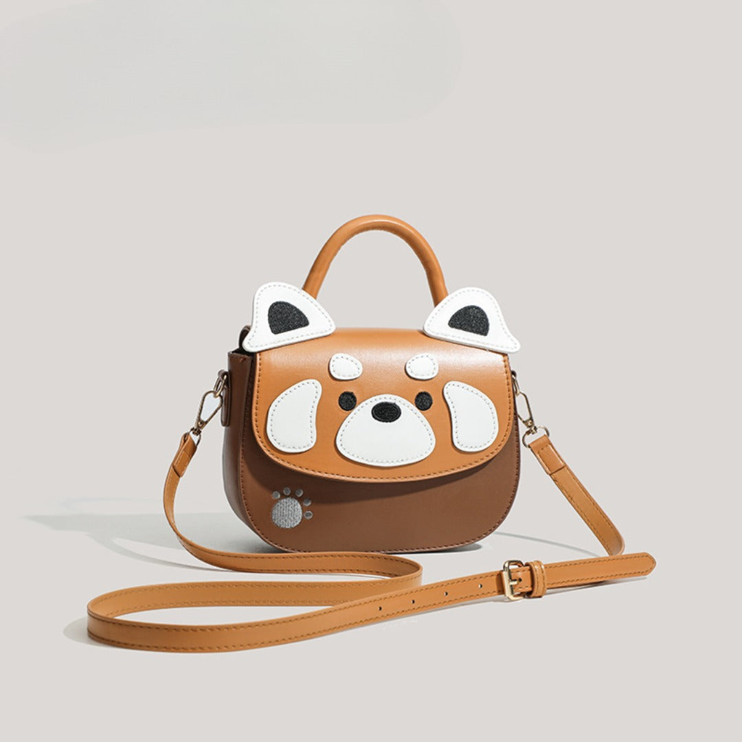 Design cute PU cartoon saddle bag, women's bag animal pattern small Crossbody bag, shoulder bag, mini top handle purse, toddler purse