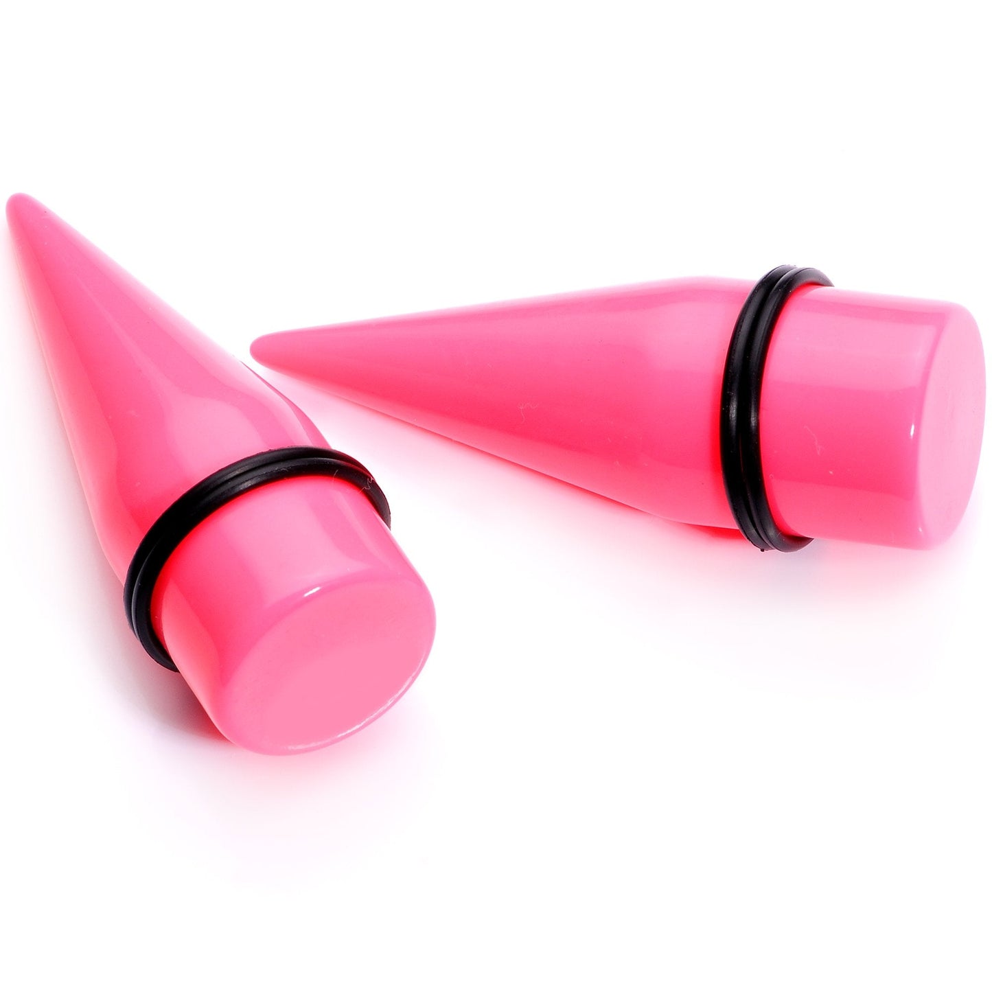00G to 1 inch 18 Piece Bright Pink Acrylic Ear Stretching Taper Kit Set