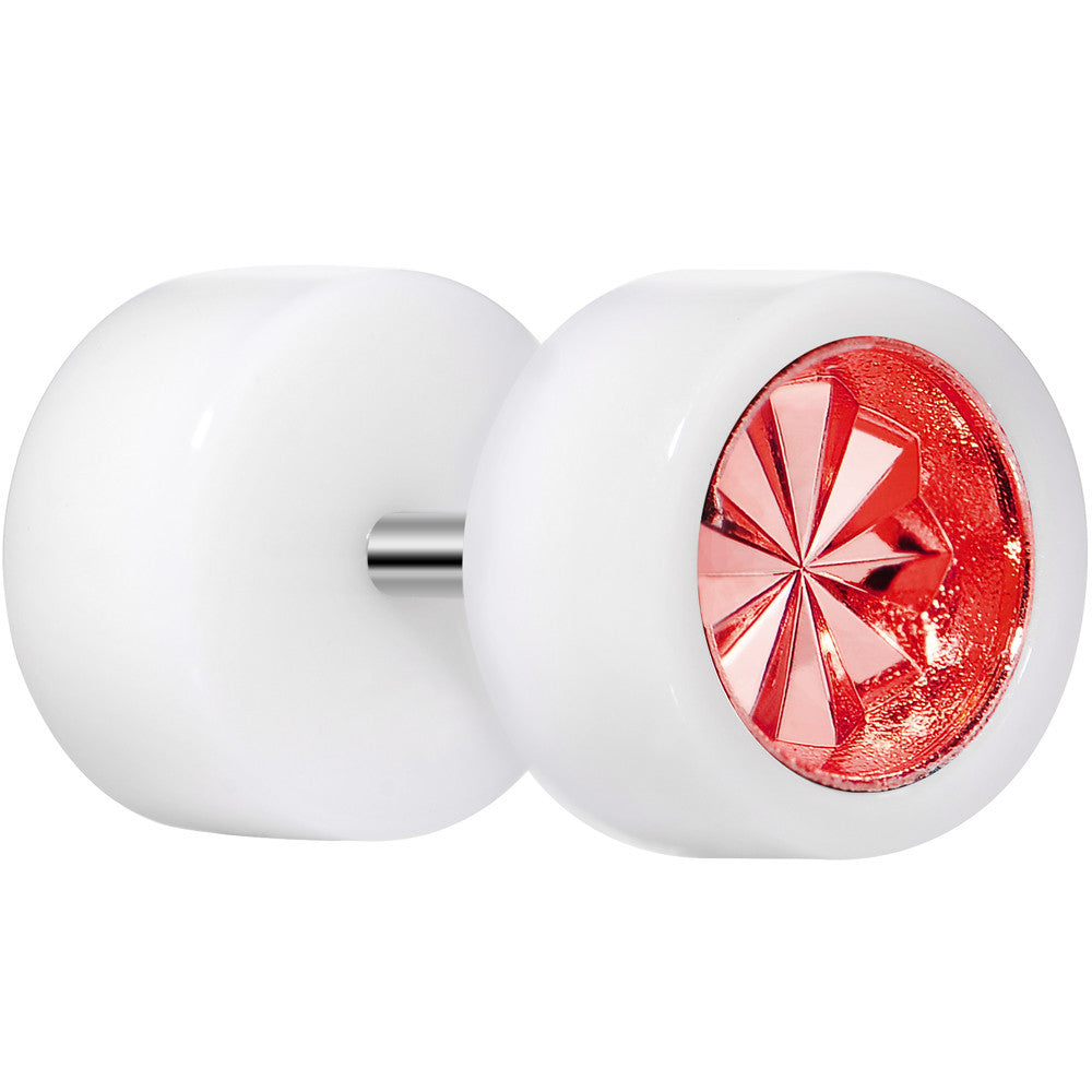 0G White Acrylic Red Dual Flashy Tire Rim Cheater Plug