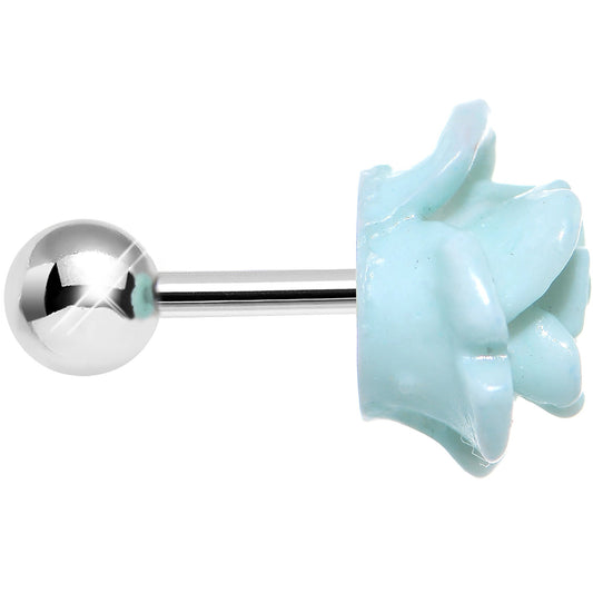 16G Mint Green Courtship Rose Cartilage Tragus Earring