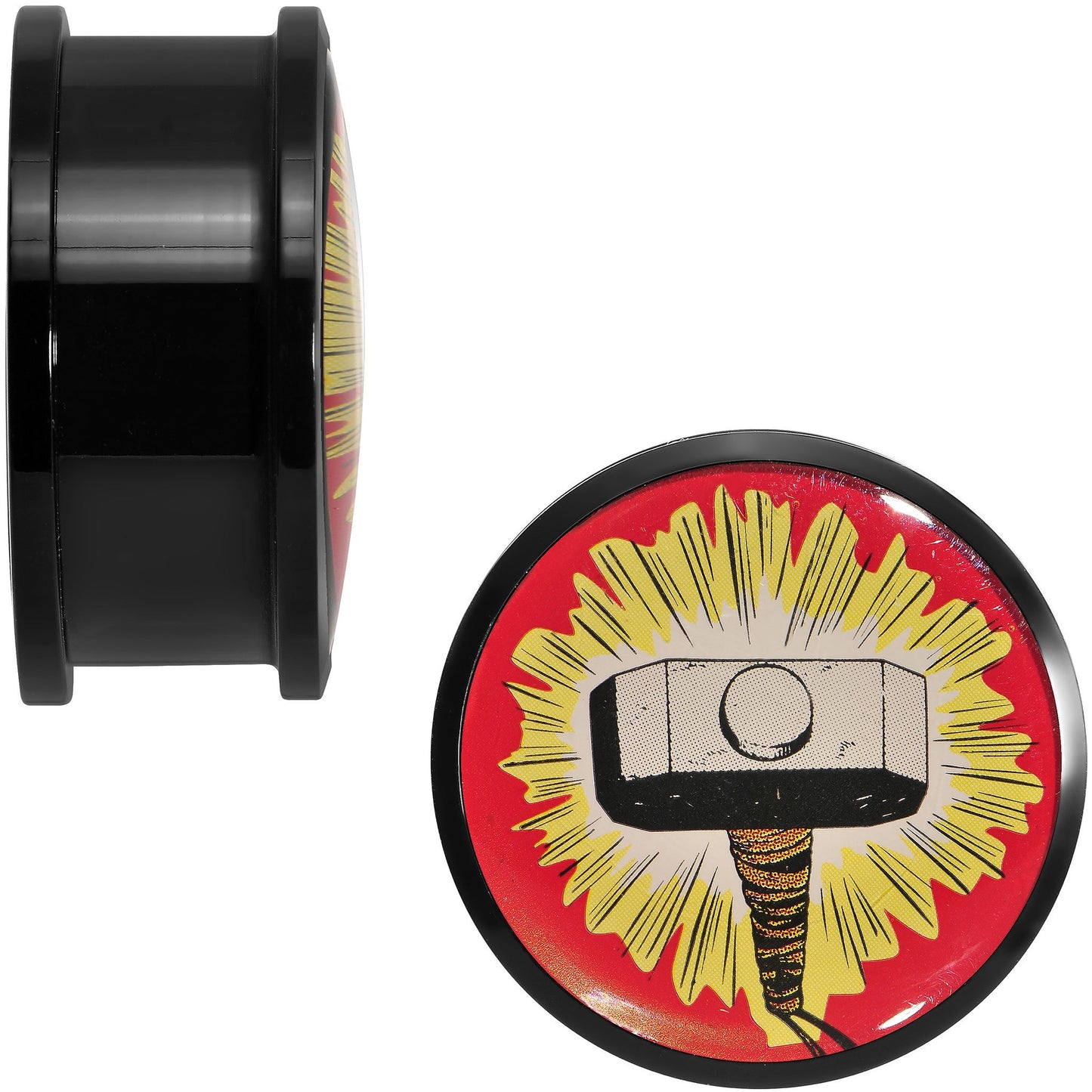 1 inch Licensed Thor Hammer Logo Acrylic Screw Fit Plugs Set