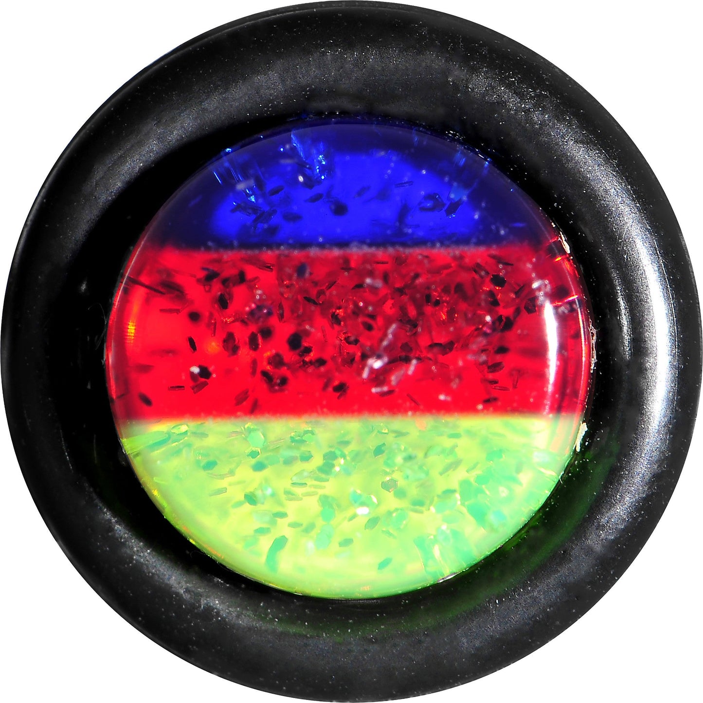 0G Green Red Blue Acrylic Vibrant Glitter Taper