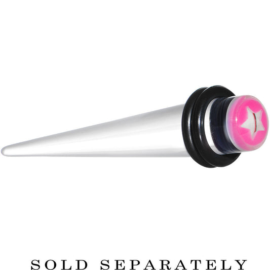 0G Clear Pink Acrylic Wish on a Star Taper