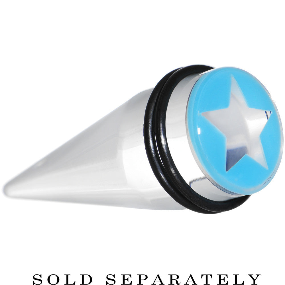 18mm Clear Light Blue Acrylic Wish on a Star Taper