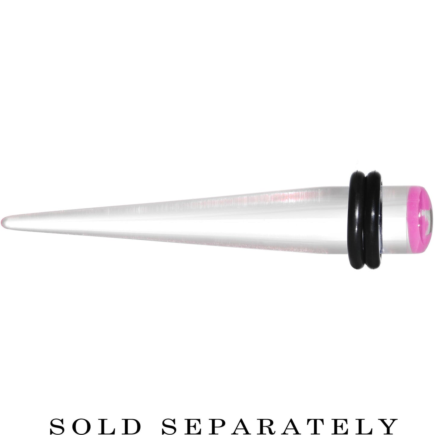 0G Clear Pink Acrylic Set Sail Nautical Anchor Taper