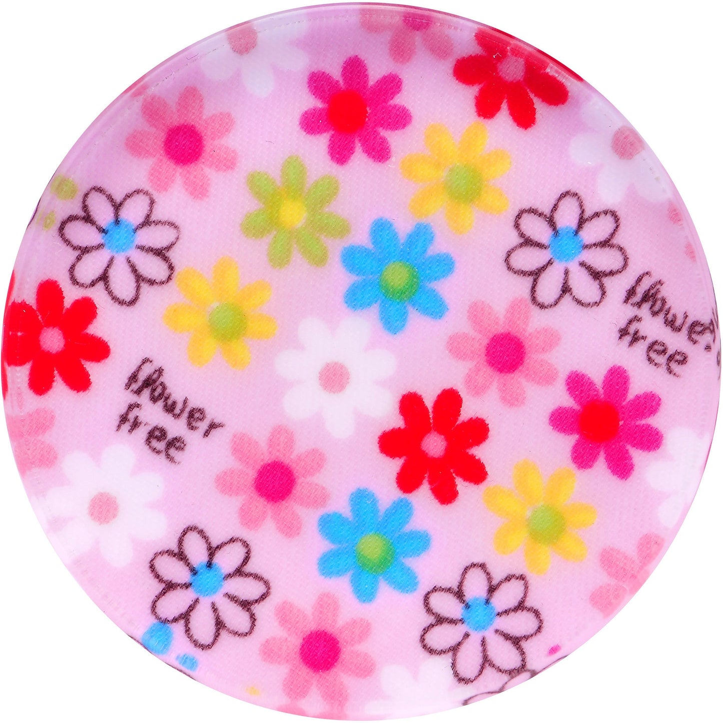 50mm Acrylic Pink Multicolored Flower Power Saddle Plug