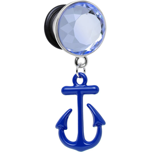 00G Blue Dangling Anchor Steel Plug