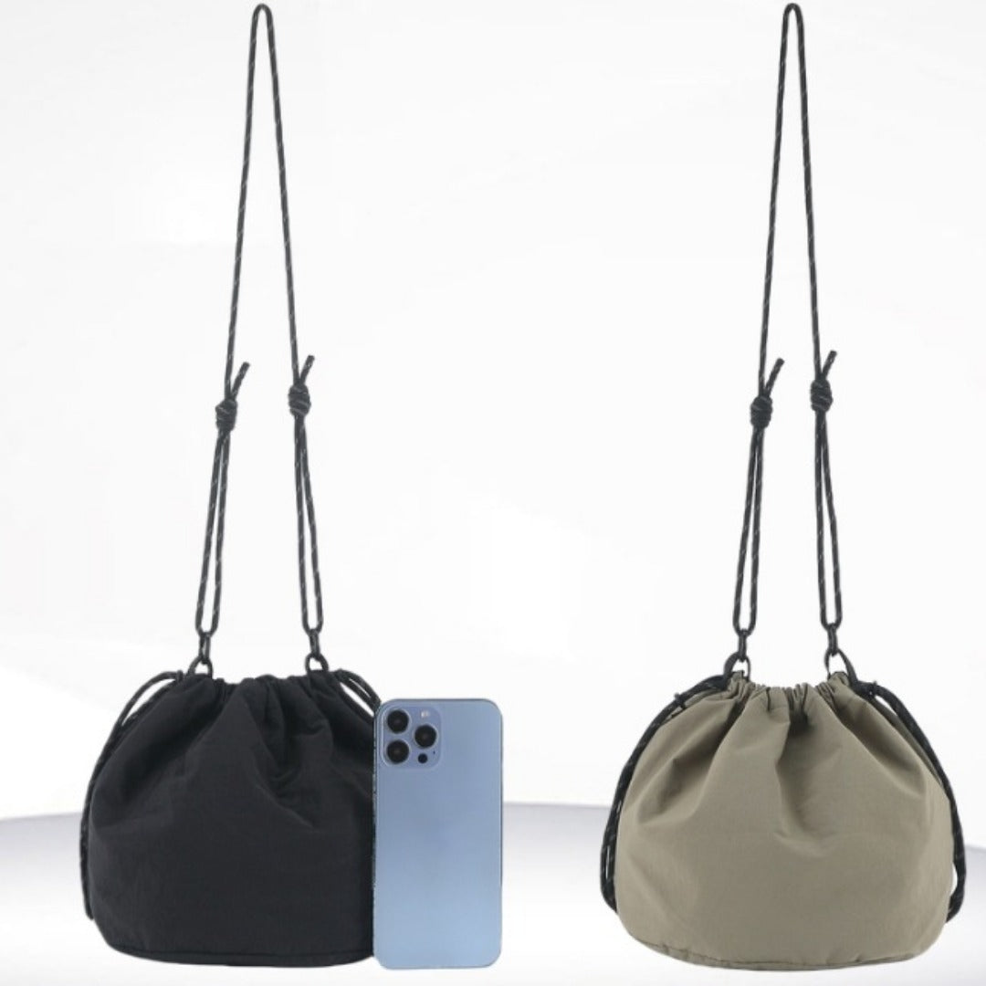 Bucket Bag stylish, Dual Drawstring Crossbody Bag Men's, Outdoor Sports and Leisure Bag