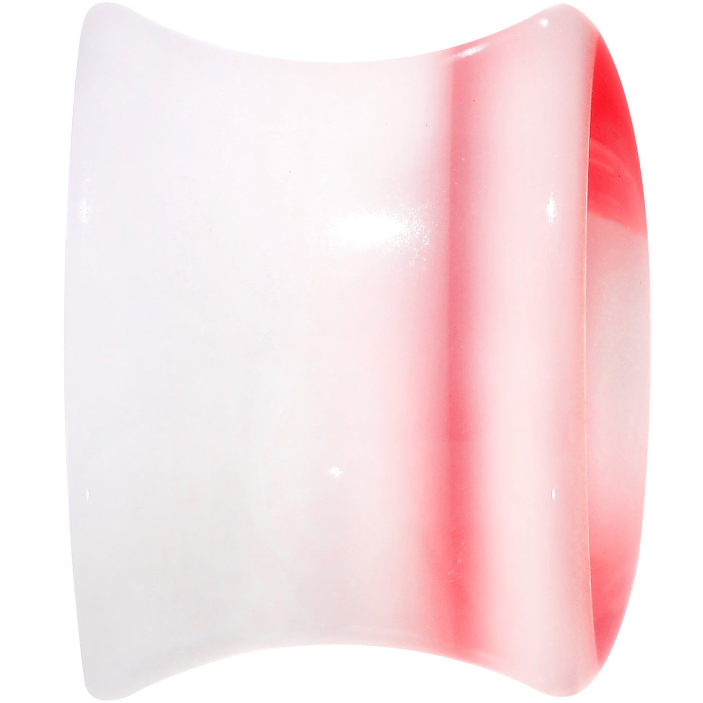 1/2 White Red Acrylic Adoring Heart Saddle Plug