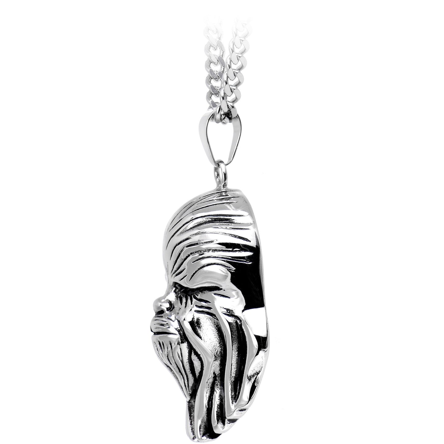 Licensed Steel Star Wars 3D Chewbacca Pendant Necklace