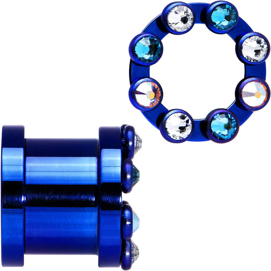 13mm Dark Blue Titanium Tunnels with Removable Dermal Tops