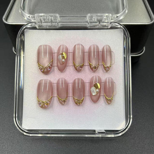 1045- Handmade press on nails fake nails removable Handmade Drawing Nails