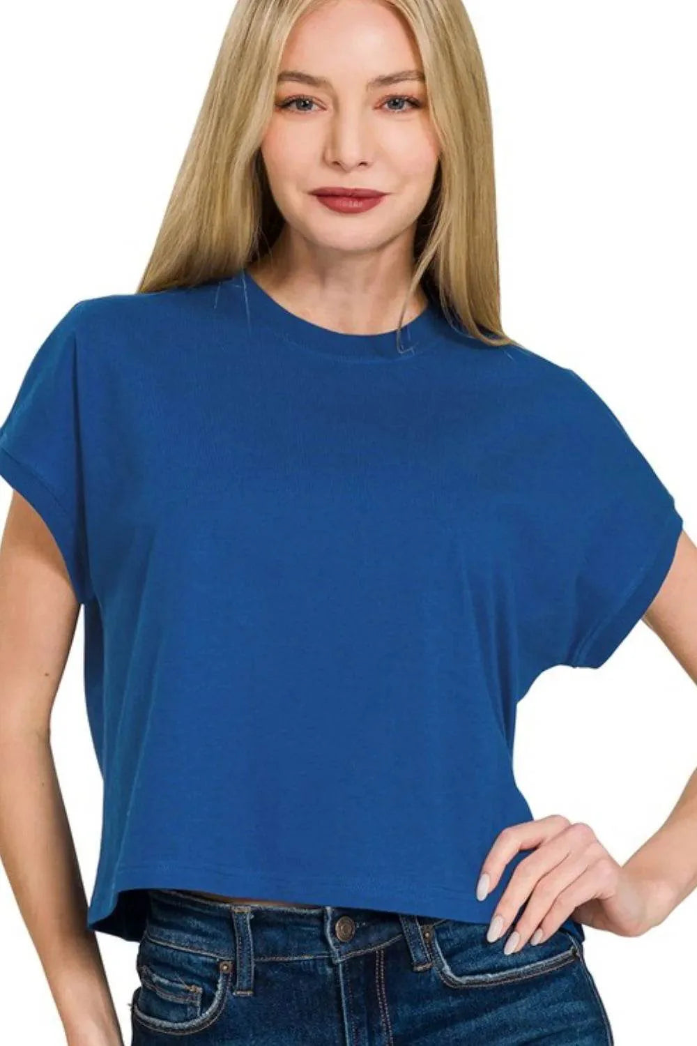 Zenana Premium Cotton Relaxed Crop Tee