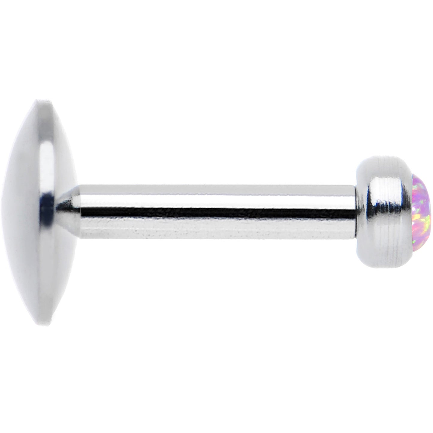 1/4 Steel 2.5mm Synthetic Pink Opal Internal Thread Tragus Earring