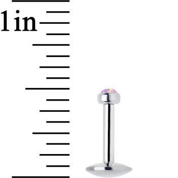 1/4 Steel 2.5mm Synthetic Pink Opal Internal Thread Tragus Earring