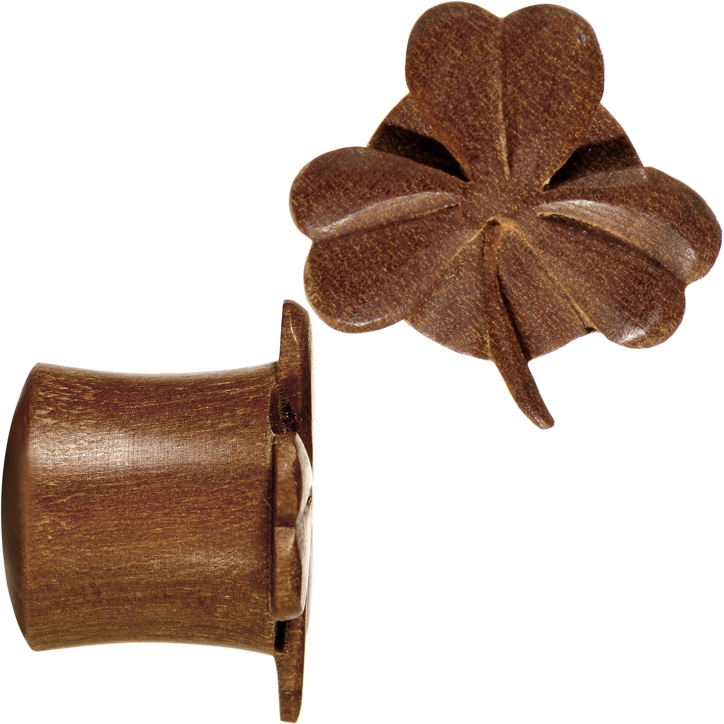 1/2 Organic Sabo Wood Shamrock Saddle Plug Set