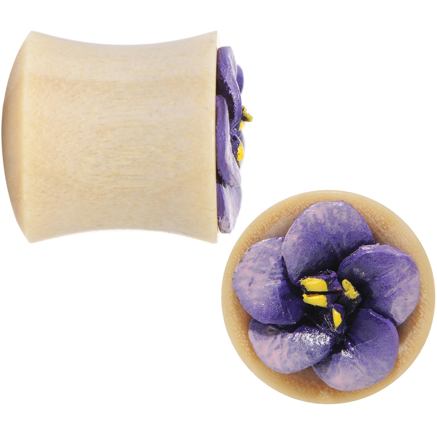 00G Crocodile Wood Purple Leather Flower Saddle Plug Set