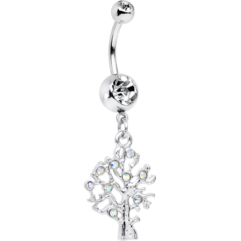 Aurora Gem Tree of Life Dangle Belly Ring