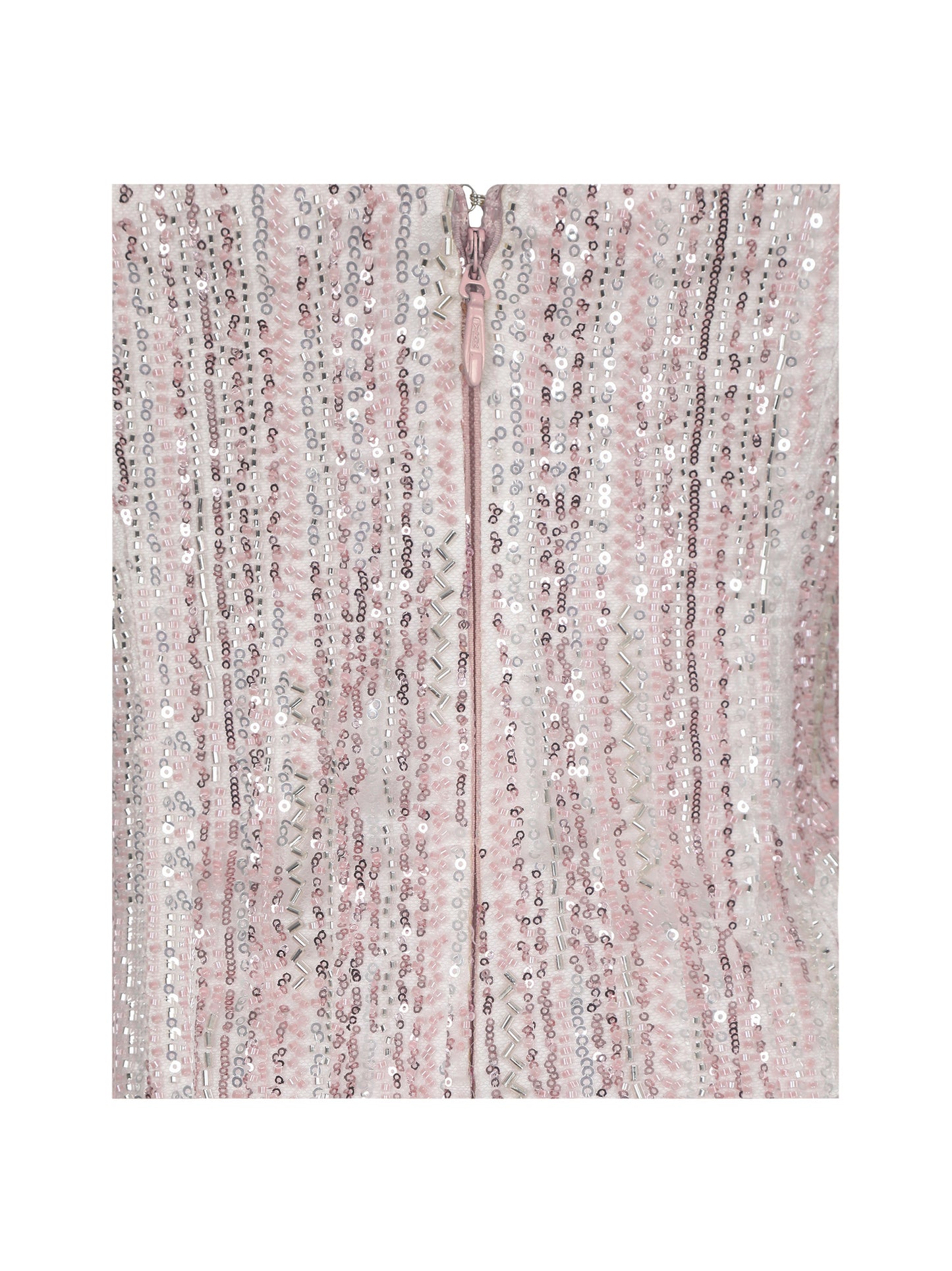 Tosca Beaded Blush Gradient Strapless Peplum Maxi Dress