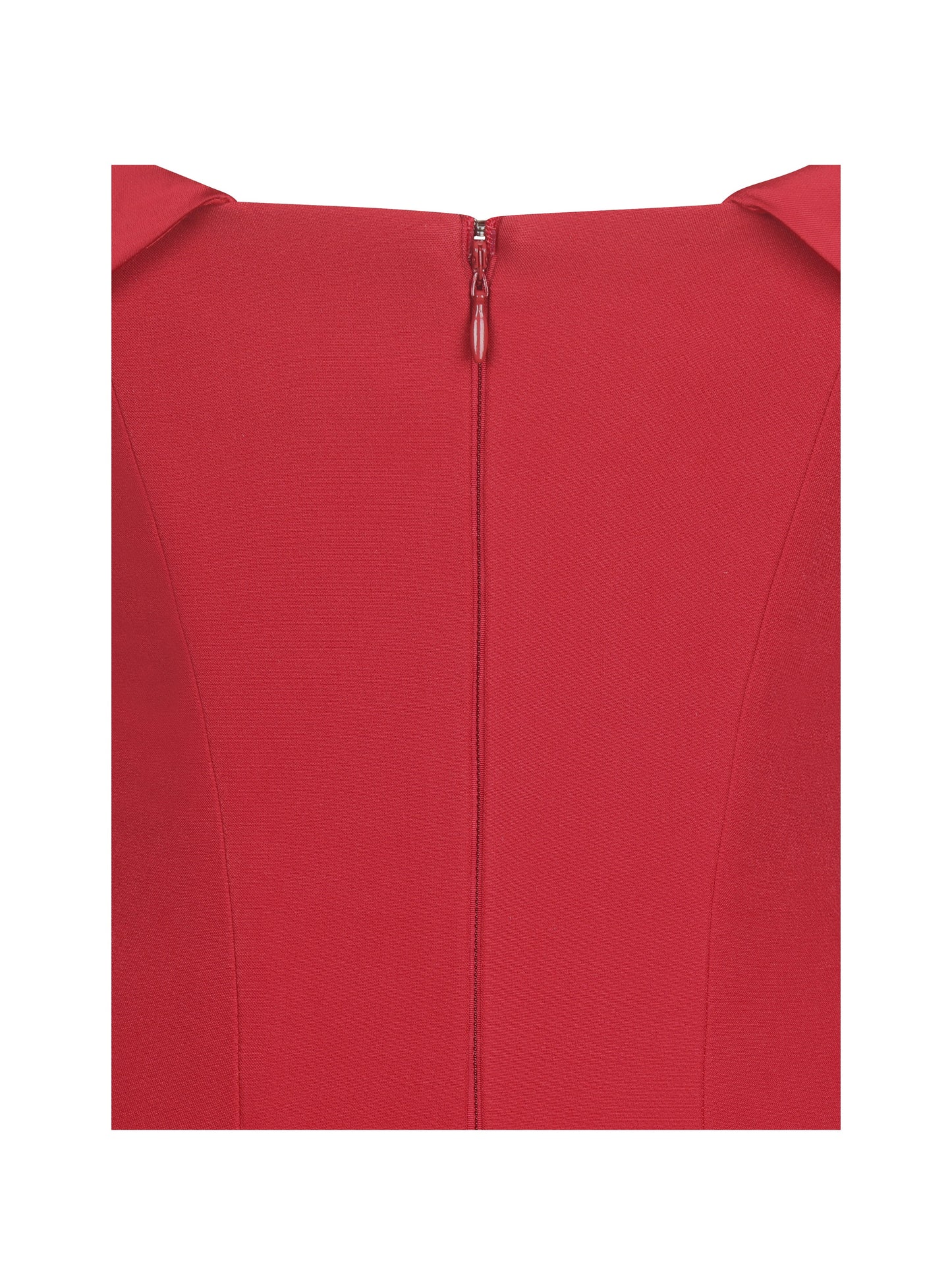 Narelle Crimson Off-Shoulder Sweetheart Drop Waist Mini Dress