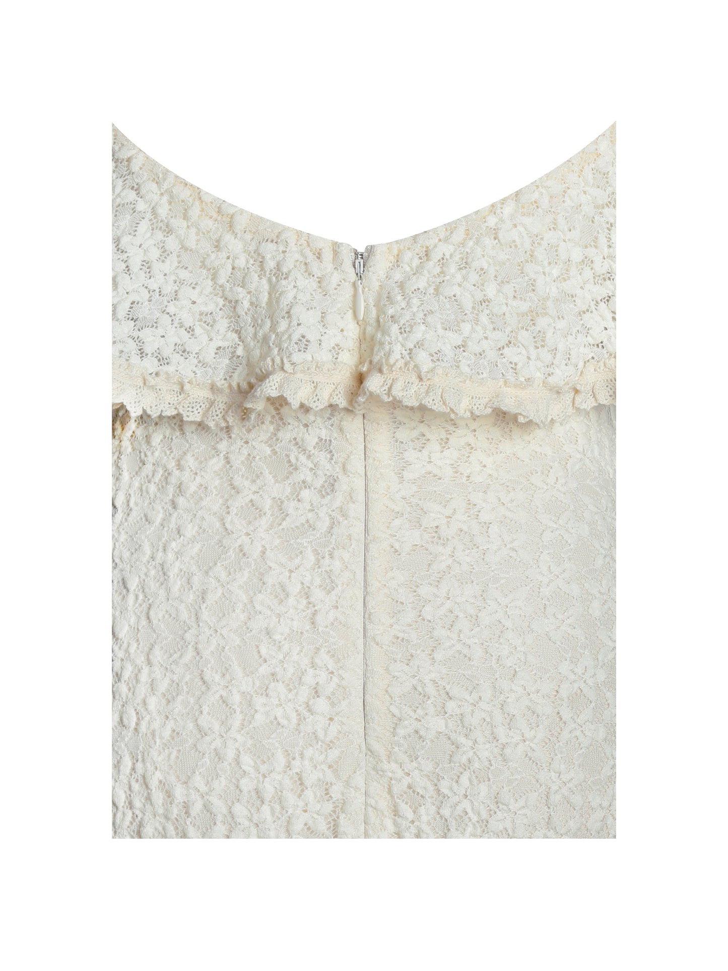 Idra Lace Trim Sleeveless Crochet Midi Trailing Dress