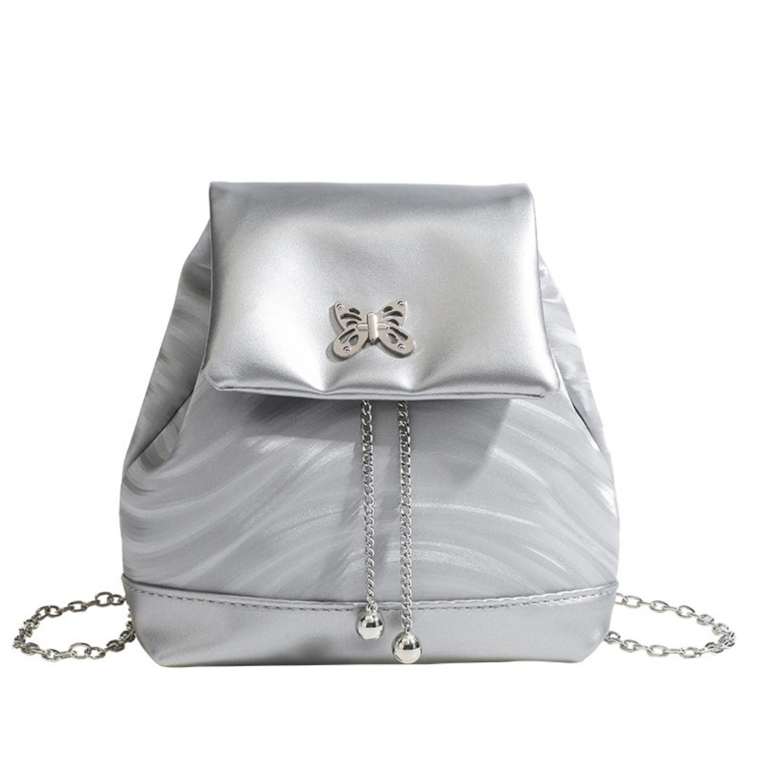 Mini chain backpack, bag women's summer fashion backpack, student backpack purse