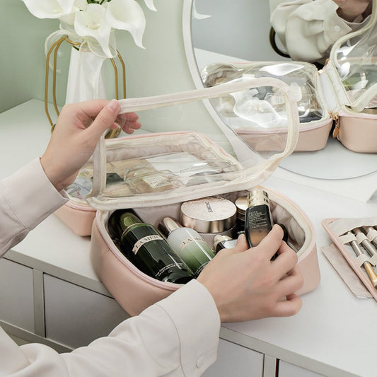 Makeup Bag Organizers, PU Square Portable Cosmetic Bag, Cosmetic Storage Bag, Portable Travel Large-capacity Wash Bag, Makeup Bag with Compartments,