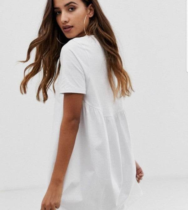 Jersey Dress white with Pockets