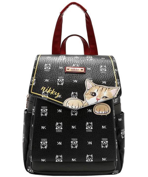 Nicole Lee USA Cat Eco-Leather Convertible Backpack Bag