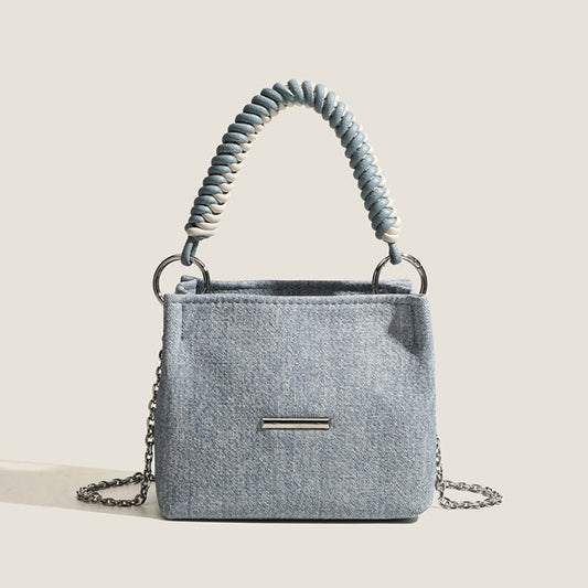 Design super soft bucket bag, work top handle bag, chain handbag, simple shoulder crossbody bag