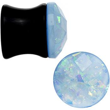 Aqua Black Acrylic Blow Your Mind Saddle Plug Set 2G to 00G