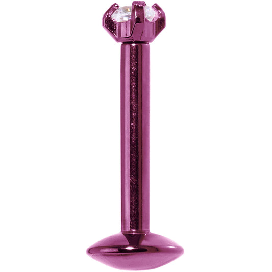16G 5/16 Purple Titanium Internally Threaded Gem Labret Monroe