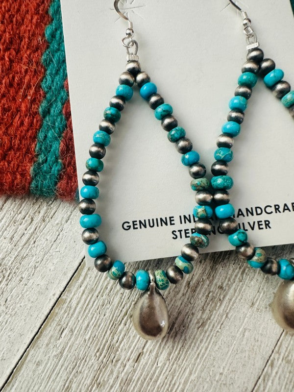 Navajo Turquoise & Sterling Silver Pearl Beaded Ho