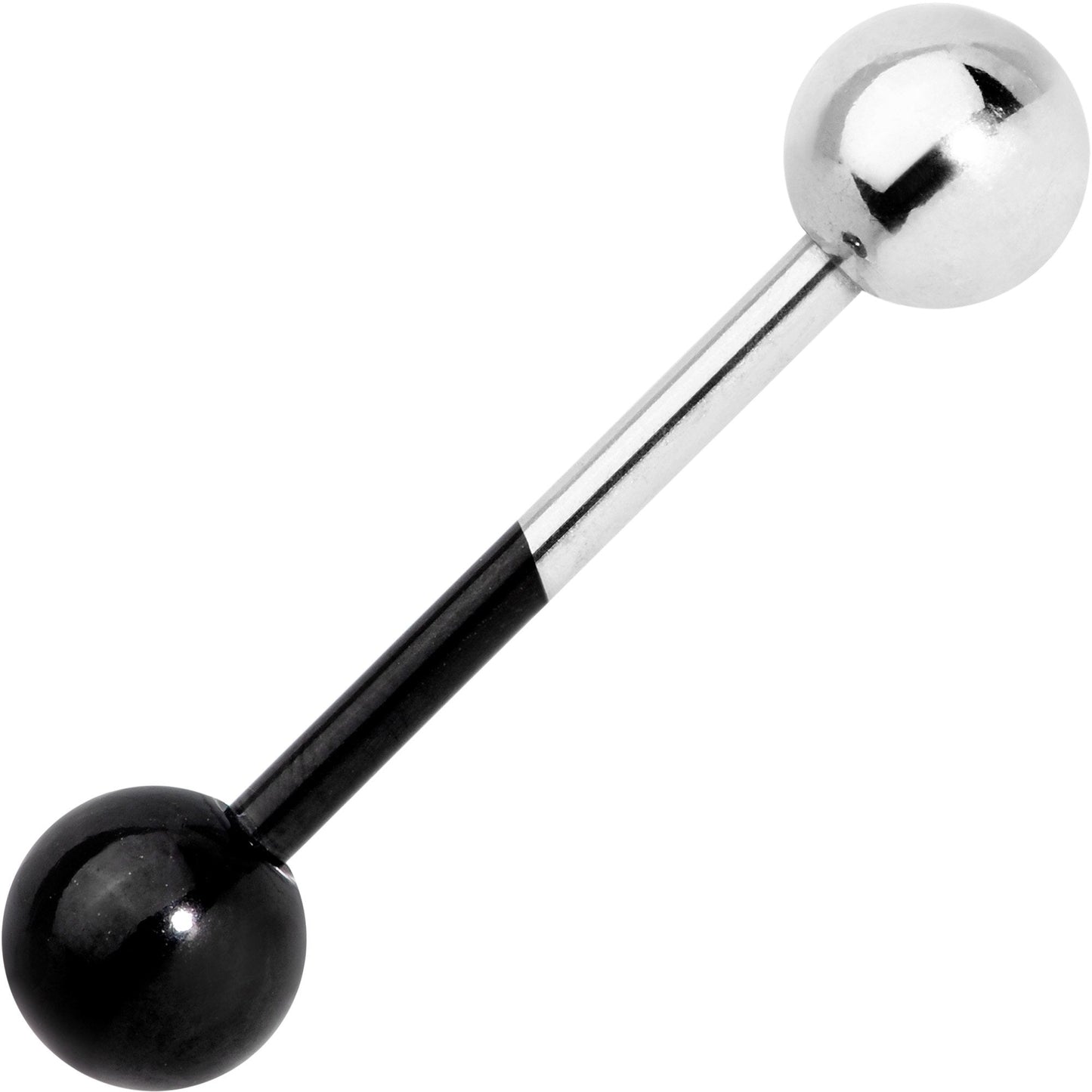 Black and Steel Two Tone Tongue Ring