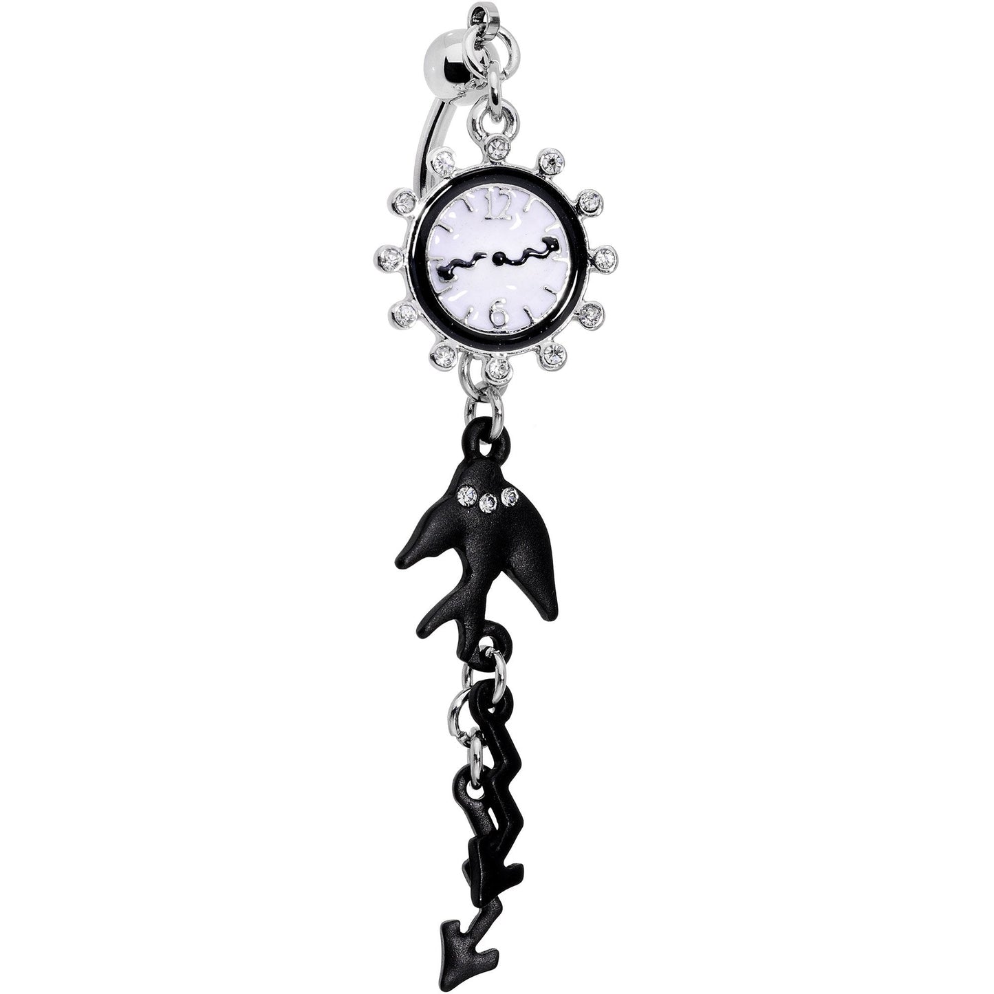 Clear Gem Weird Times Top Mount Dangle Belly Ring