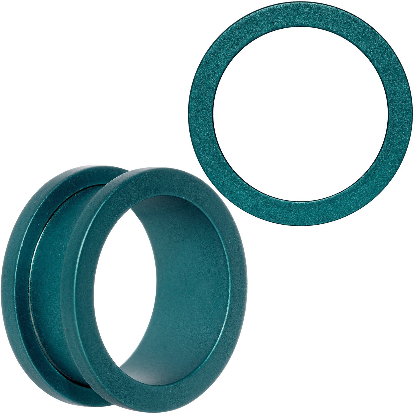 Teal Matte Silicone Screw Fit Tunnel Plug Set 6mm to 25mm
