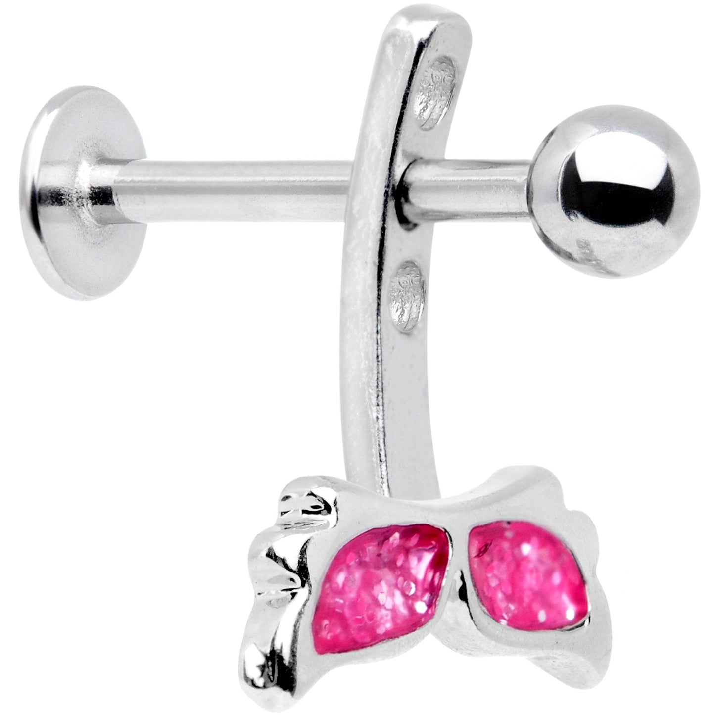 Pink Glitter Mermaid Tail Dangle Cartilage Tragus Helix Piercing