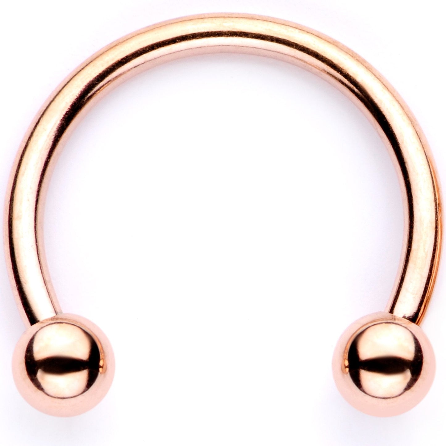 16G 3/8 White Faux Opal Rose Gold Tone Twisted Horseshoe BCR Captive Ring Set